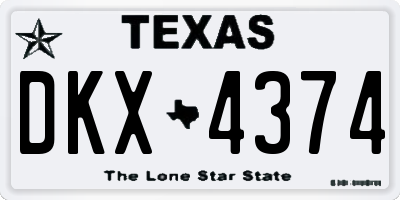 TX license plate DKX4374