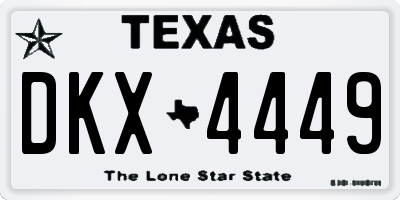 TX license plate DKX4449
