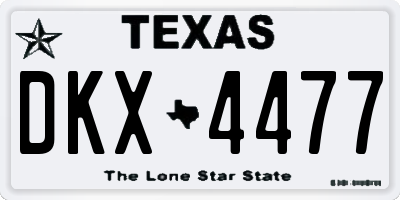 TX license plate DKX4477