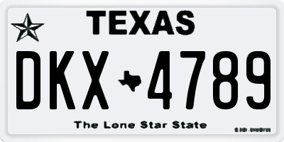TX license plate DKX4789