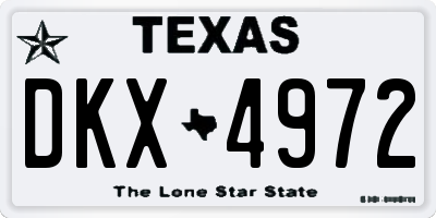 TX license plate DKX4972