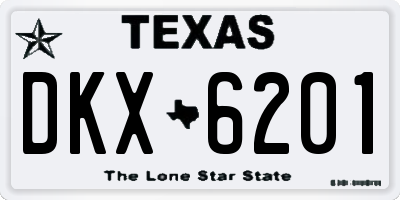 TX license plate DKX6201