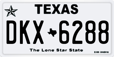 TX license plate DKX6288