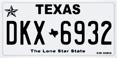 TX license plate DKX6932