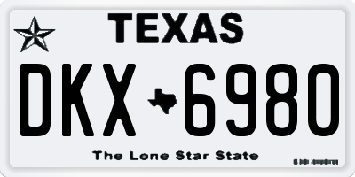 TX license plate DKX6980