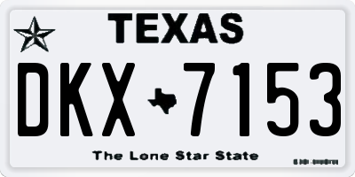 TX license plate DKX7153