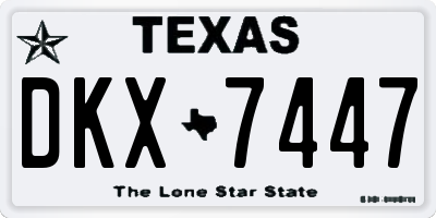 TX license plate DKX7447
