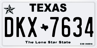 TX license plate DKX7634