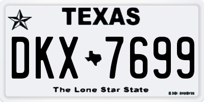 TX license plate DKX7699