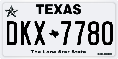 TX license plate DKX7780