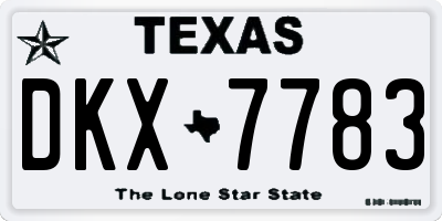 TX license plate DKX7783