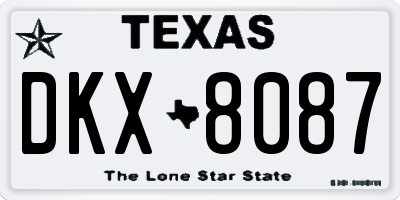 TX license plate DKX8087