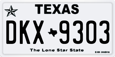 TX license plate DKX9303