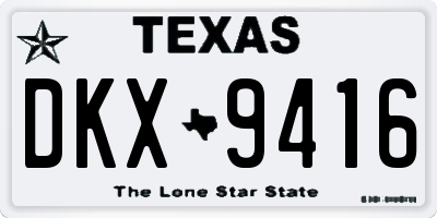TX license plate DKX9416