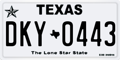 TX license plate DKY0443