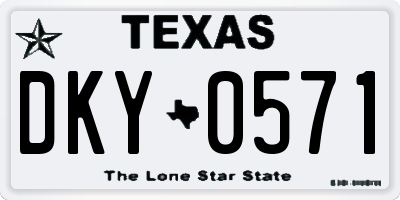 TX license plate DKY0571