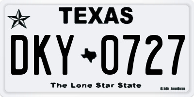 TX license plate DKY0727