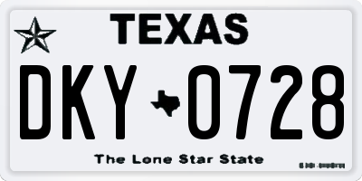 TX license plate DKY0728