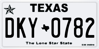 TX license plate DKY0782