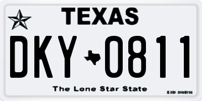 TX license plate DKY0811