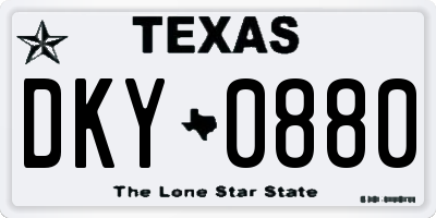 TX license plate DKY0880