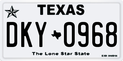 TX license plate DKY0968