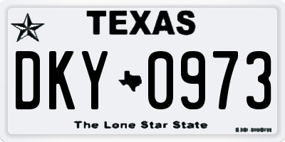 TX license plate DKY0973