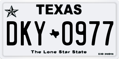 TX license plate DKY0977