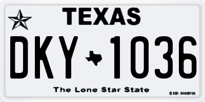 TX license plate DKY1036
