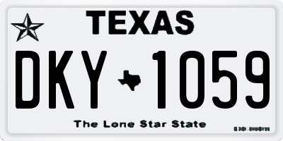 TX license plate DKY1059