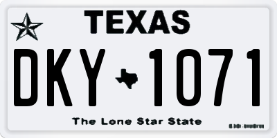 TX license plate DKY1071