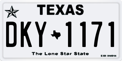 TX license plate DKY1171