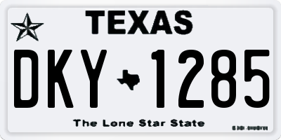 TX license plate DKY1285