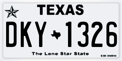 TX license plate DKY1326