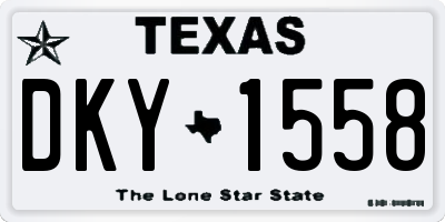 TX license plate DKY1558