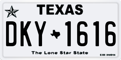 TX license plate DKY1616