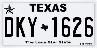 TX license plate DKY1626