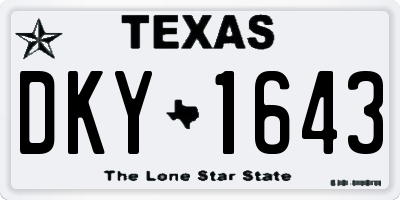 TX license plate DKY1643