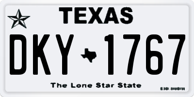 TX license plate DKY1767