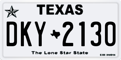 TX license plate DKY2130