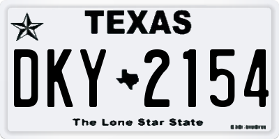 TX license plate DKY2154