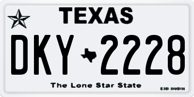 TX license plate DKY2228