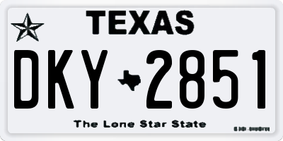 TX license plate DKY2851
