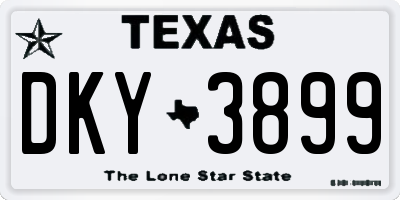 TX license plate DKY3899