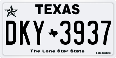 TX license plate DKY3937