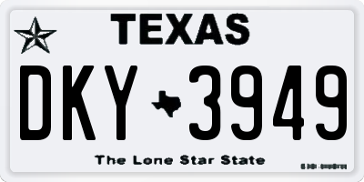 TX license plate DKY3949