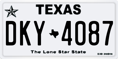 TX license plate DKY4087