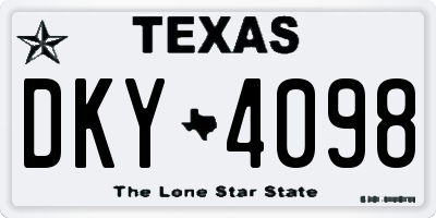 TX license plate DKY4098