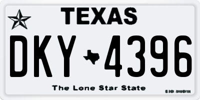 TX license plate DKY4396