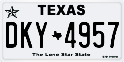 TX license plate DKY4957